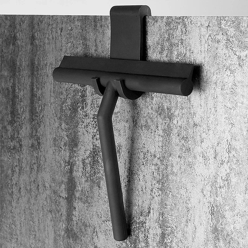 nettoyant vitre poignée longue brosse plate caoutchouc noir gris clips moderne minimaliste