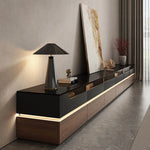 meuble tv moderne mdf noir bois naturel support télé 160cm assemblage facile salon