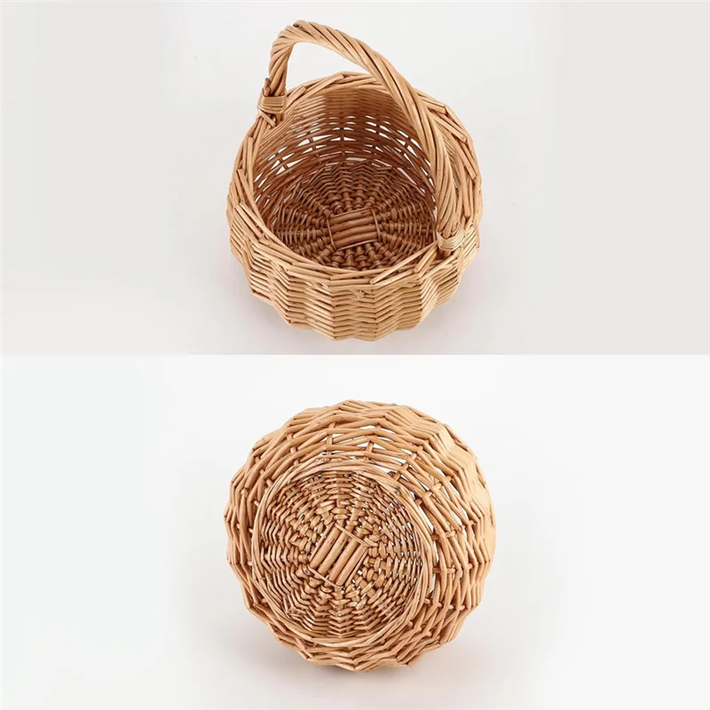 panier tressé osier réutilisable poignée naturelle traditionnel décoration intérieure fleurs artificielles rusticité mariage jardin