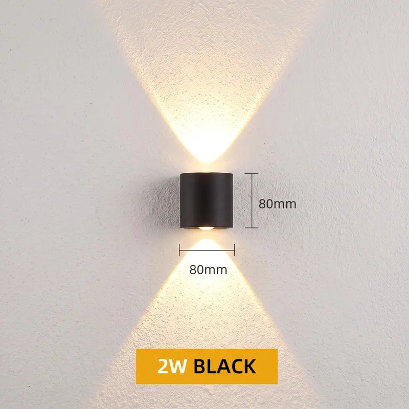 appliques murales led modernes aluminium ip65 imperméables éclairage quotidien noir blanc 3000k 90260v
