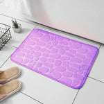 tapis bain velours microfibre rose clair gris moderne antidérapant 60x40cm