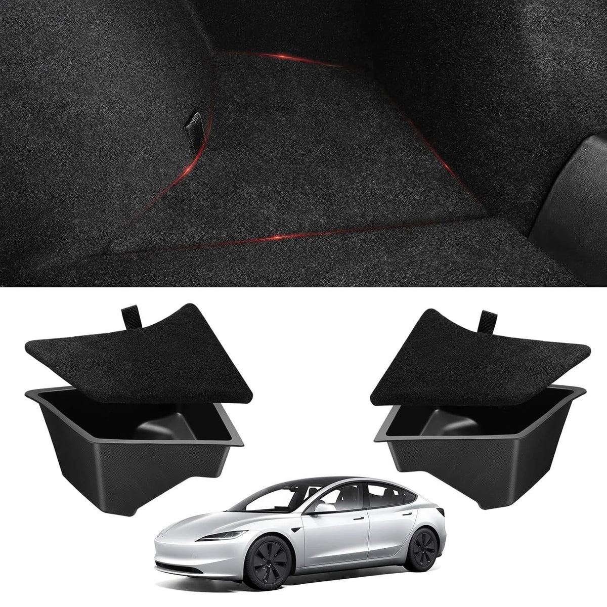 organisateur coffre tesla model boîtes rangement tapis imperméable tapis doux accessoire voiture moderne boîtes