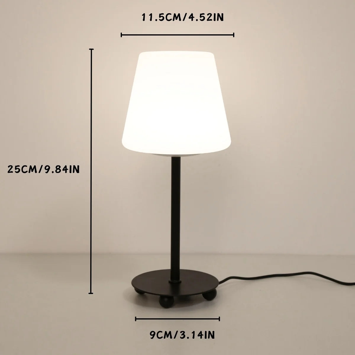lampe table moderne noir blanche lumière ambiane tricolore chambre salon usb
