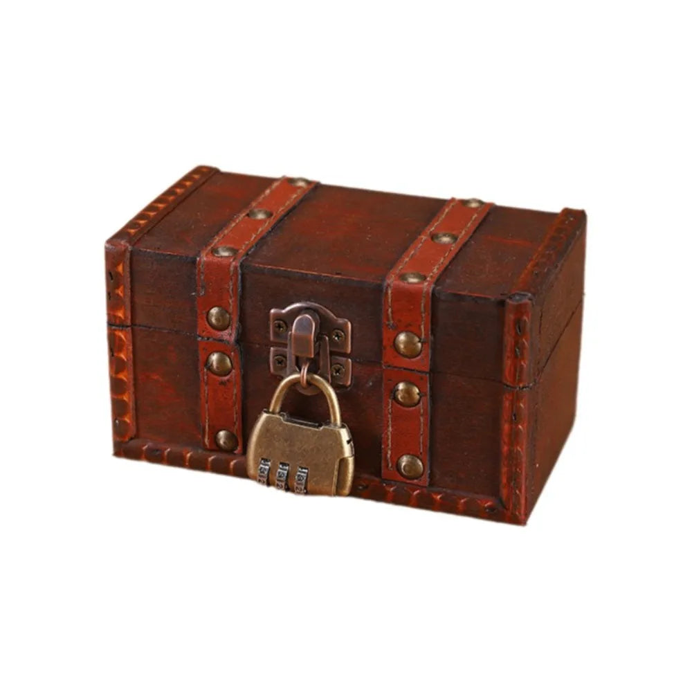 boîte bijoux vintage bois marron violet cadenas intérieur velours