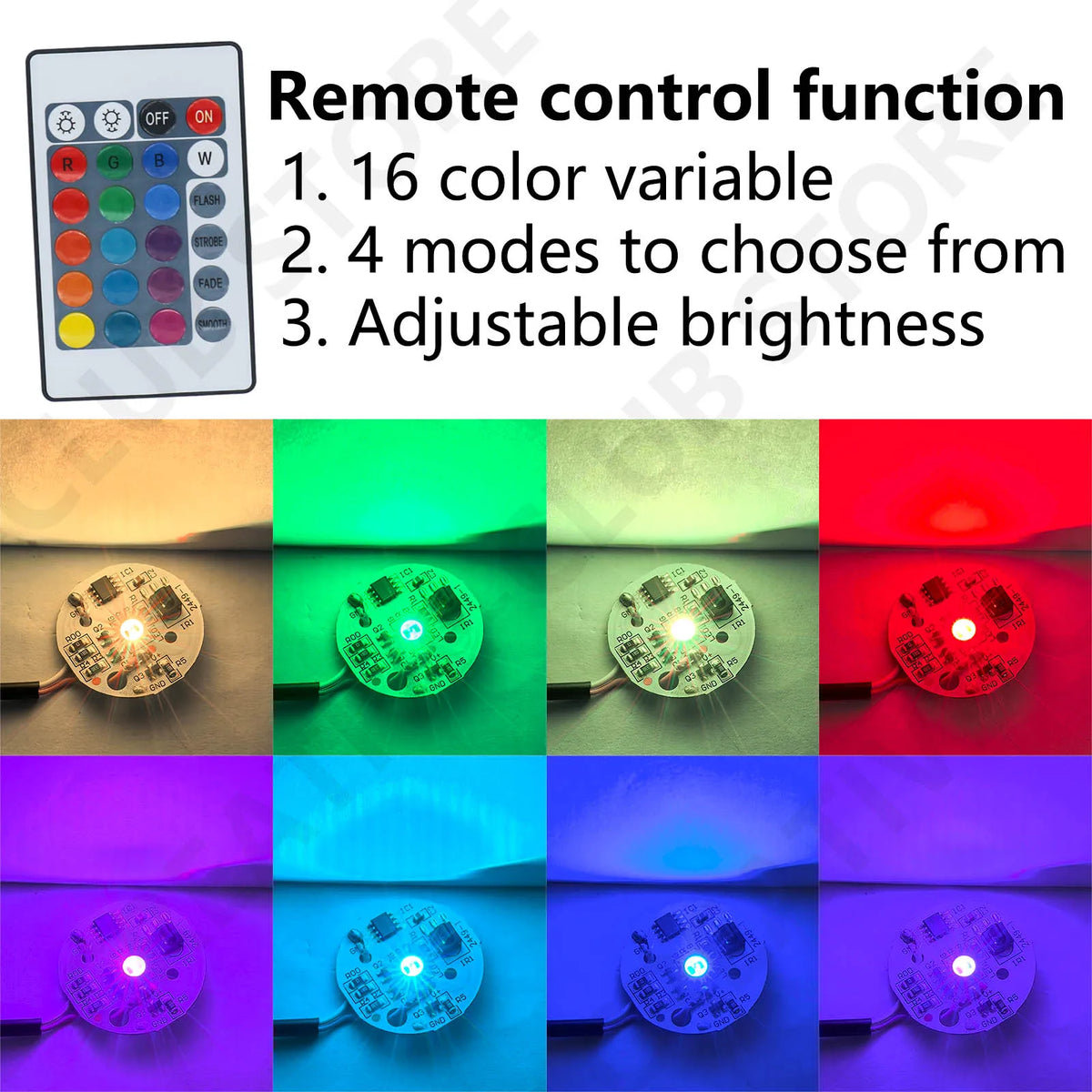 Plaque LED multicolore blanc noir rouge verte bleue télécommande câble USB circulaire moderne