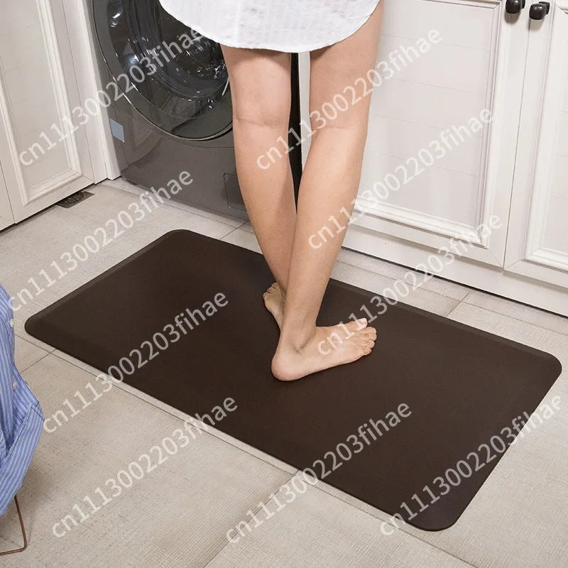 tapis sol marron foncé moderne anti fatigue imperméable uni salon chambre bain