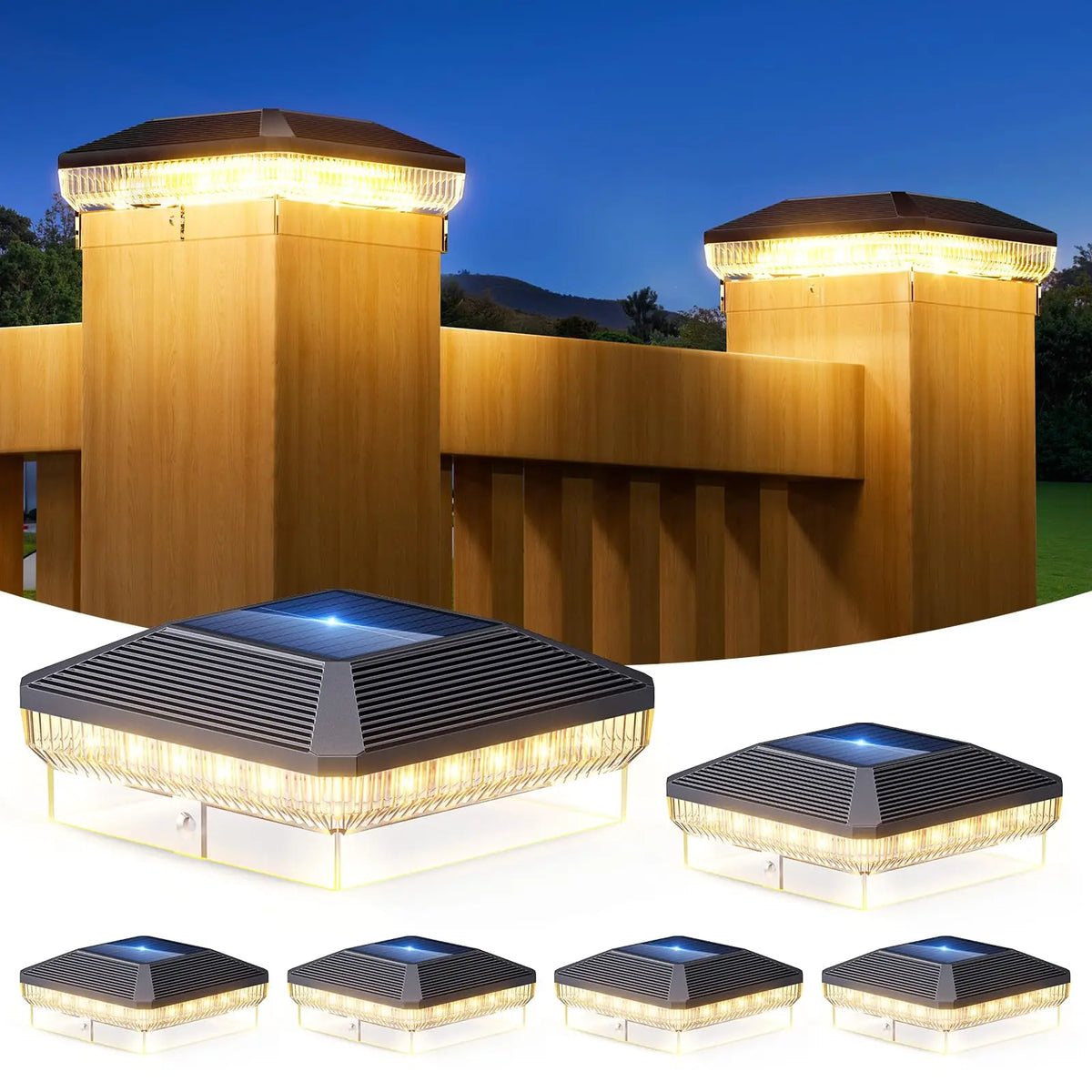 lampes solaires extérieures modernes 40led ip65 autonomes poteaux clôture bois lumineuses
