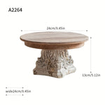 support gâteau bois vintage plateau cuisine détails sculptés ornements rustiques entrée mariage desserts plats
