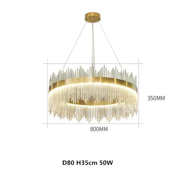 lustre suspension cristal moderne doré blanc plafonnier luxe salon chambre luminaires rond rond