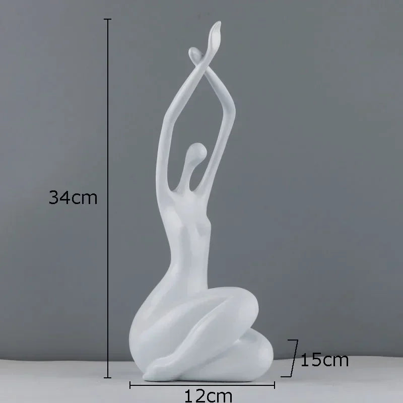 sculpture abstraite résine noire blanche rouge moderne minimaliste decoration art ornement finition autre