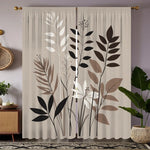 rideau semi transparent feuilles stylisées moderne polyester 100% 24x59in x2
