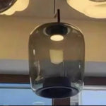suspension lumineuse vert clair moderne transparente clips câble noir marron noir