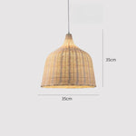 suspension tressée bambou moderne cordon beige clair 3000k 6000k 26cm 35cm 45cm