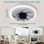 ventilateur lumière led blanc noir transparent moderne télécommande echangement couleur continu chambre couchette