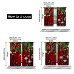 rideau noël classique branches flocons rouge vert opaques chambre salon