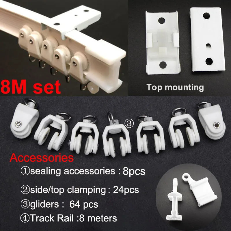 rideau glissière blanc moderne clips top clamping 1m 2m 3m