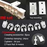 rideau glissière blanc moderne clips top clamping 1m 2m 3m