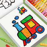 livre coloriage enfants dessins train voiture pomme poisson crayons huile illustrations françaises