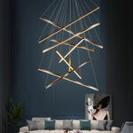 suspension lumineuse moderne noir barres lumineuses scandinave 100w 130w 2000lm led aluminium