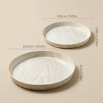plateau rangement plastique moderne plateau circulaire naturel bol tasse céréales pain minimaliste