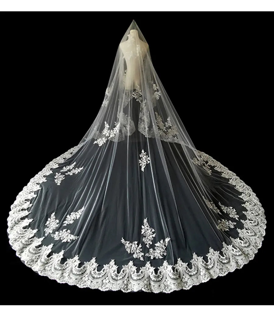 voile mariée blanc dentelle bordure broderie fine translucide classique femme mariage erotique