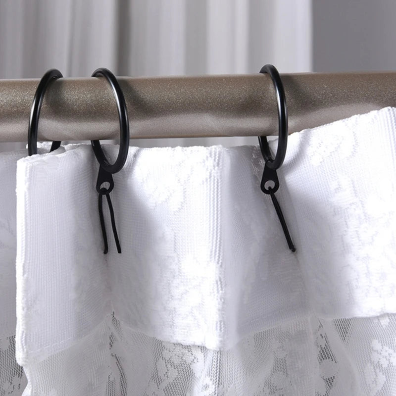 anneaux rideau métal crochets sécurité coton moderne noir lisses réglablesintérieurextérieur