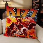 taie d'oreiller motif kiss rock noir imprimé polyester coton décoratif coussin siège salon voiture