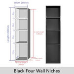 niches murales acier inoxydable noir or trois étages moderne salle bain chambre