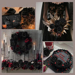 décoration intérieure bouquet roses noires rouges blanches feuilles vertes classique mariage anniversaire fêtes
