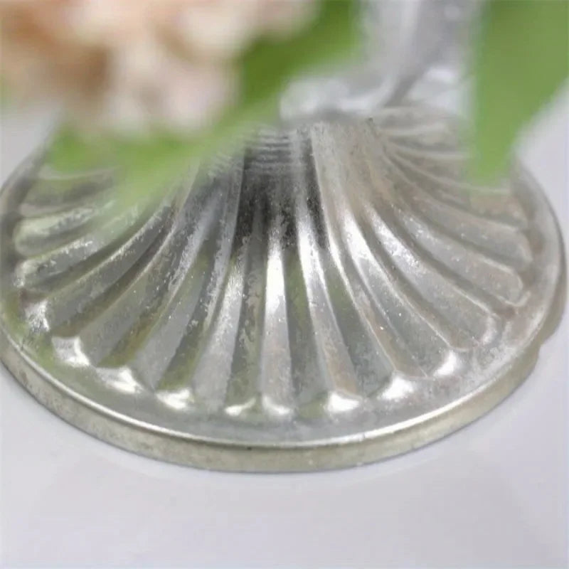 support fleurs bougie or argent blanc rayures verticales classique deco maison