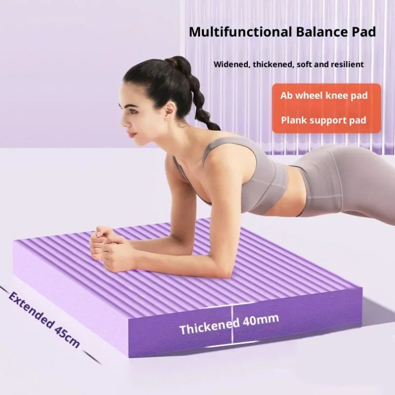 tapis d'exercice multifonctionnel violet rayures horizontales 45cm épais 4mm anti dérapant yoga gym nhà