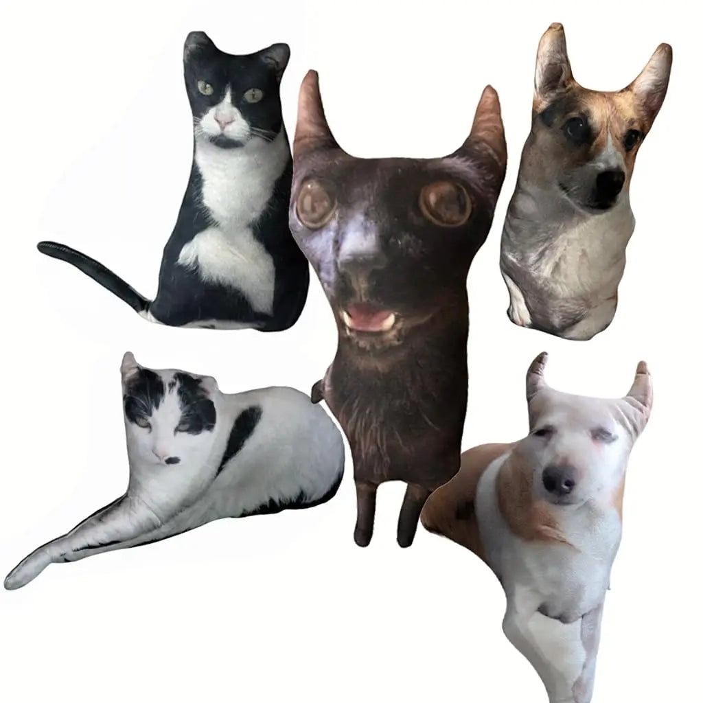 coussin personnalisable photo animal fibre polyester réaliste noir blanc gris chien chat