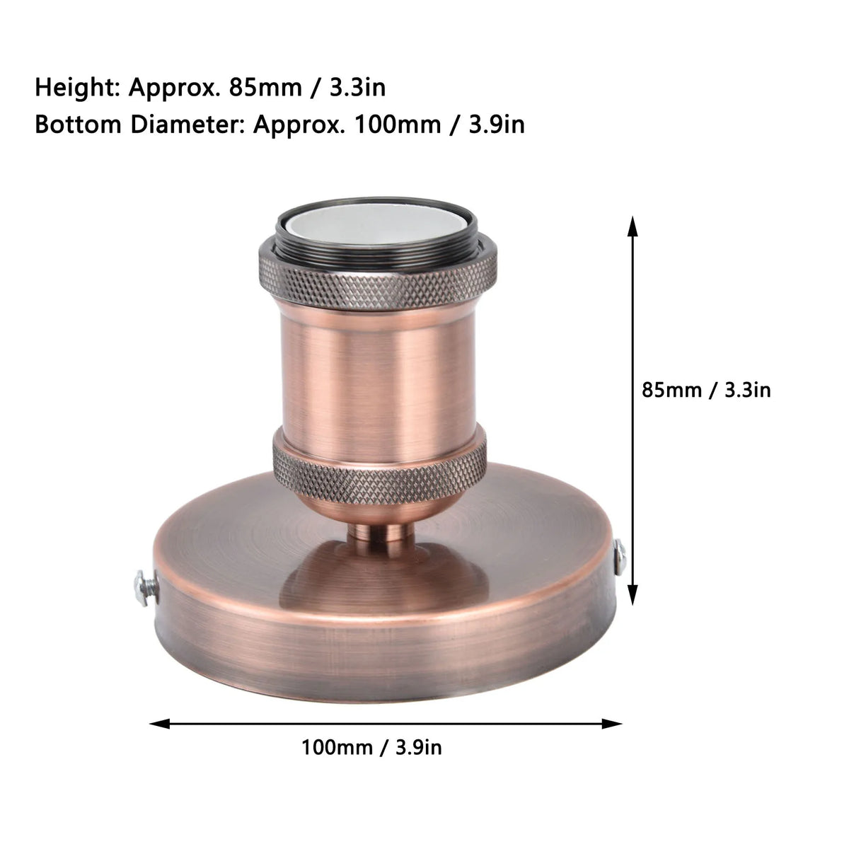 support ampoule bronze doré moderne vis fixation industrielle aluminium brossé chambre salon cuisine