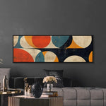 Tableau abstrait Bauhaus blanc sans cadre