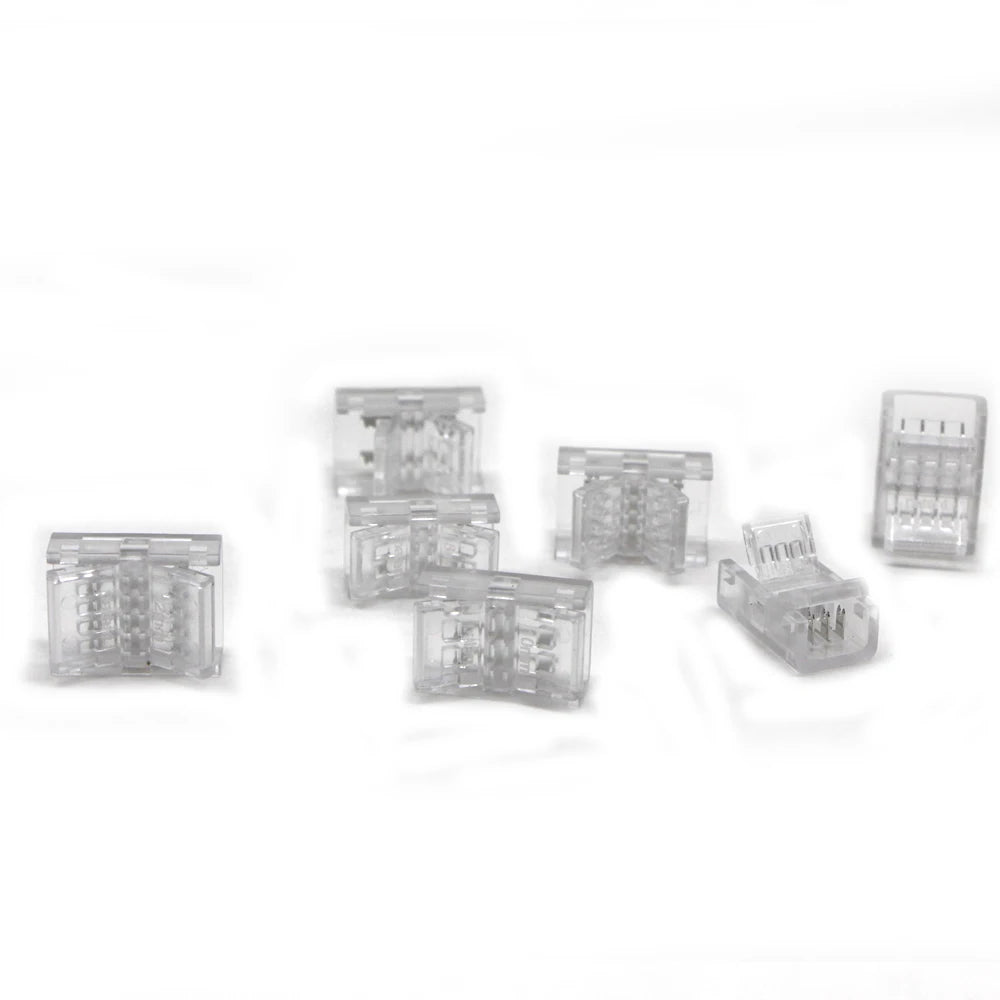 connecteur ruban led transparent 12v 24v ip65 broches clips fixation