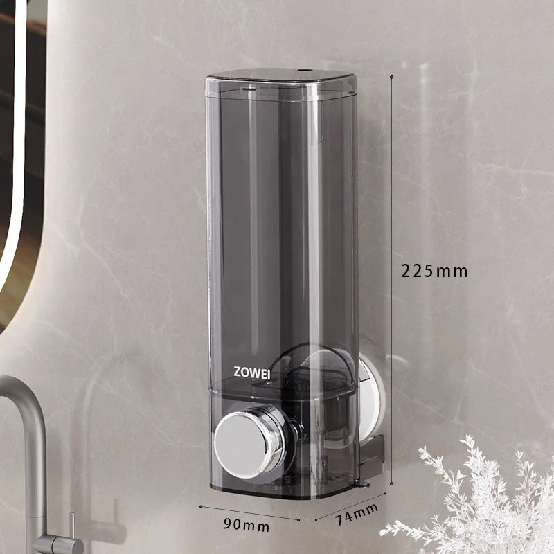 distributeur savon liquide adhésif transparent noir facile moderne minimaliste salle bain cuisine