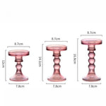 support bougie verre rose vert motif diamant décoration table mariage classique objet déco maison