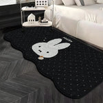 tapis kawaii miffy bleu blanc points visage lapin moderne 40x120cm 50x120cm absorbant eau resistant