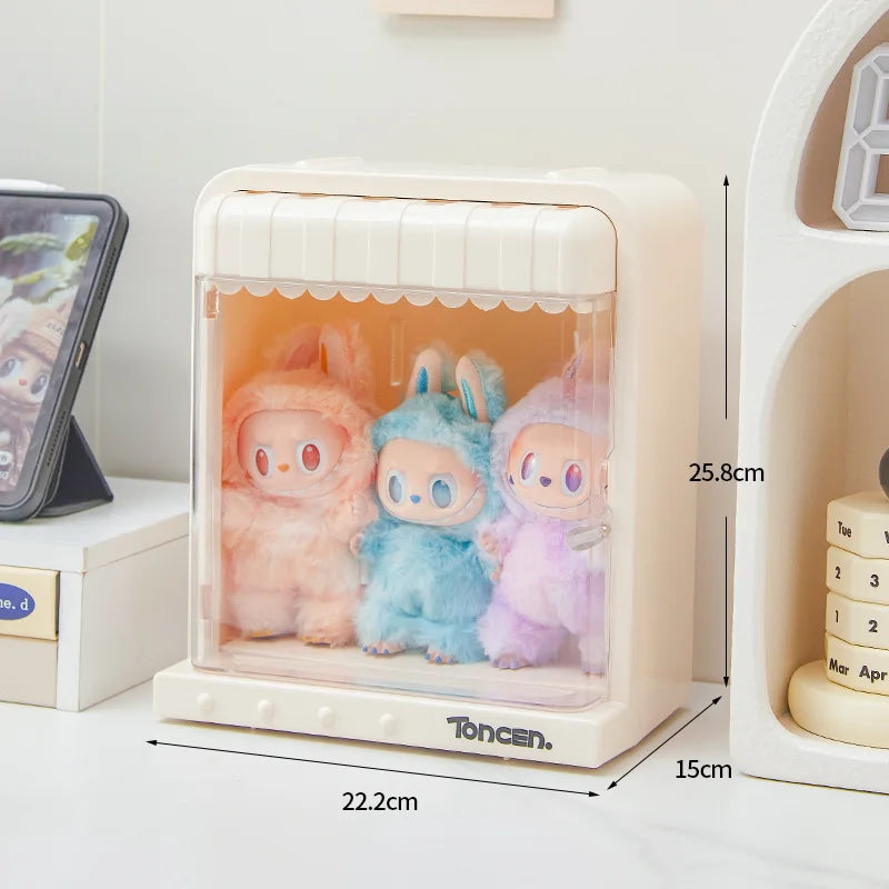 présentoir mural figurines animaux motifs colorés moderne blanc rose jaune vert suction salon chambre