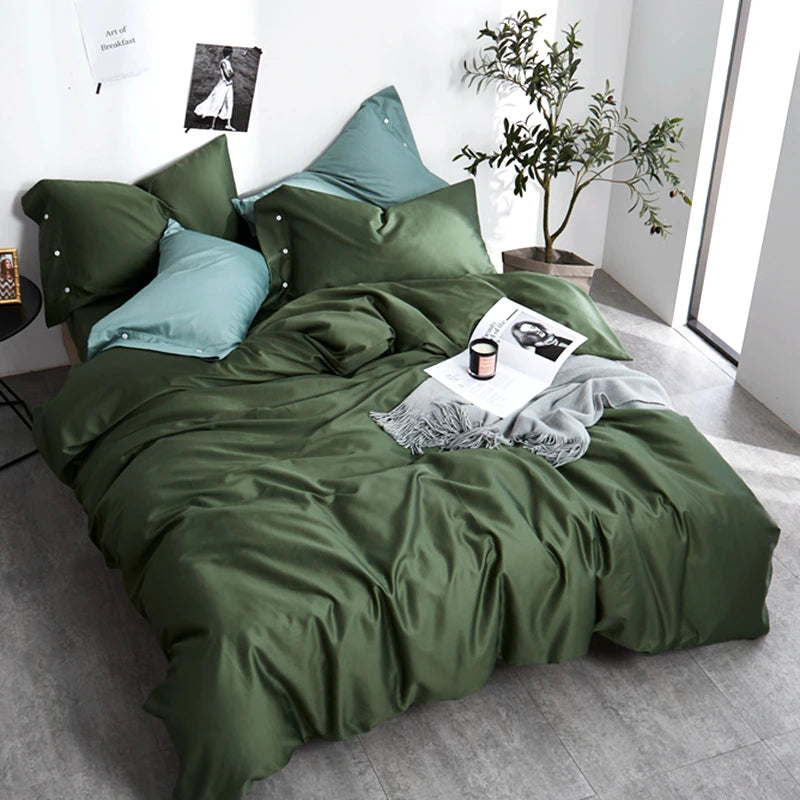 Housse de couette 200x200 en coton dépliée