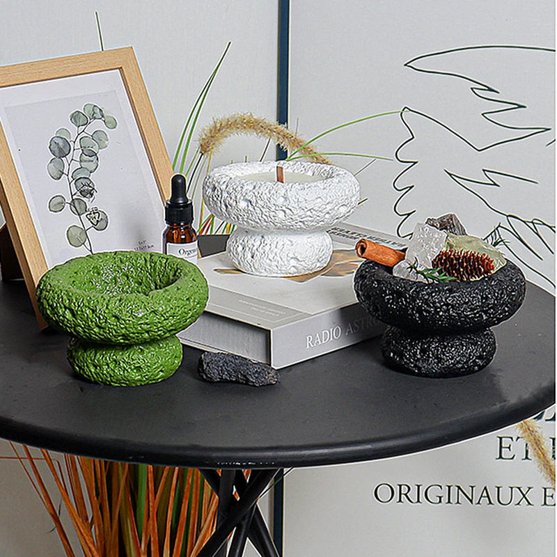 bougies stockage verre texturé moderne vert gris blanc minimaliste respectueux environnement