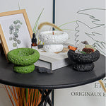 bougies stockage verre texturé moderne vert gris blanc minimaliste respectueux environnement