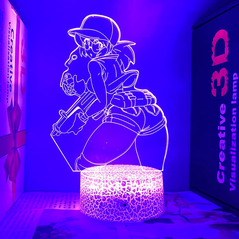 Détail de la veilleuse Metal Slug en ABS et métal avec commande tactile