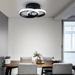 lampe moderne ruban led blanc noir circulaire anneaux superposés suction sécurité
