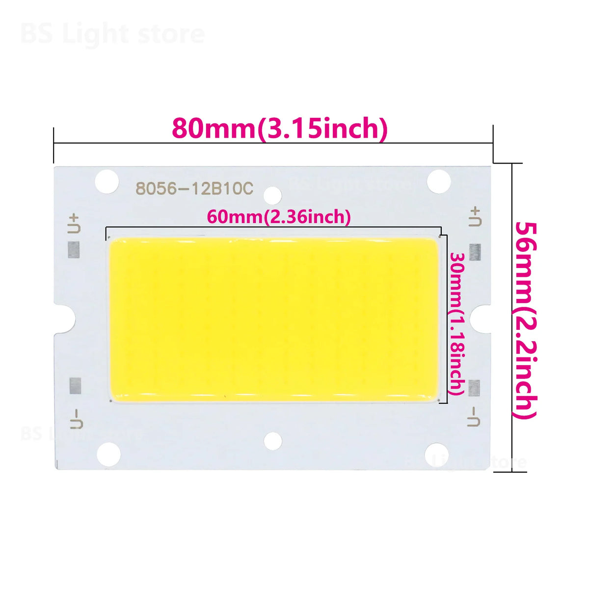 plaque led moderne 78mm 74mm blanc jaune points noirs 50w dc30v lumineuse