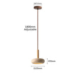 suspension lumineuse moderne pierre beige brun clair texture granuleuse câble suspendu led salon restaurant