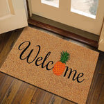 tapis d'entrée imperméable polyester antidérapant motif floral moderne bienvenue marronclair résistant