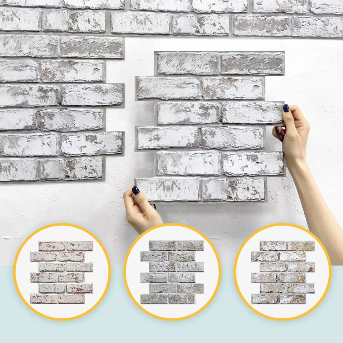 panneaux muraux decoratifs 3d imitant briques blanc gris modernes impermeables 10 pieces pvc adhhesifs