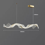 Suspension lumineuse moderne blanche dorée ondulée brillante LED 90 260V