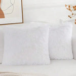 housses coussin décoratives peluche polyester moderne fermeture glissière bleu noir rose violet orange blanc